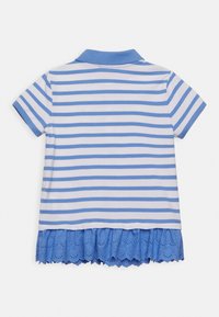 Polo Ralph Lauren RUFFLE-KNIT - Vestito casual - harbor island blue/white
