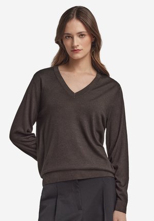 ULTRAFINE V-NECK - Stickad tröja - braun - fondente tc