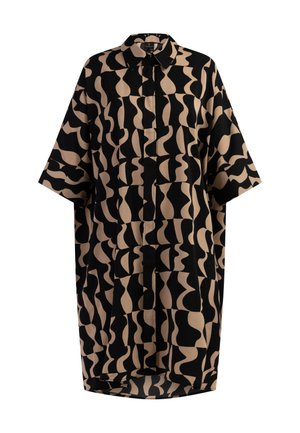 DreiMaster, DREIMASTER HEMDKLEID - Blusenkleid - schwarz hellbraun