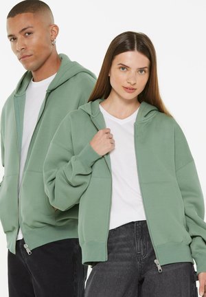 OVERSIZED UNISEX - Zip-up sweatshirt - jade green
