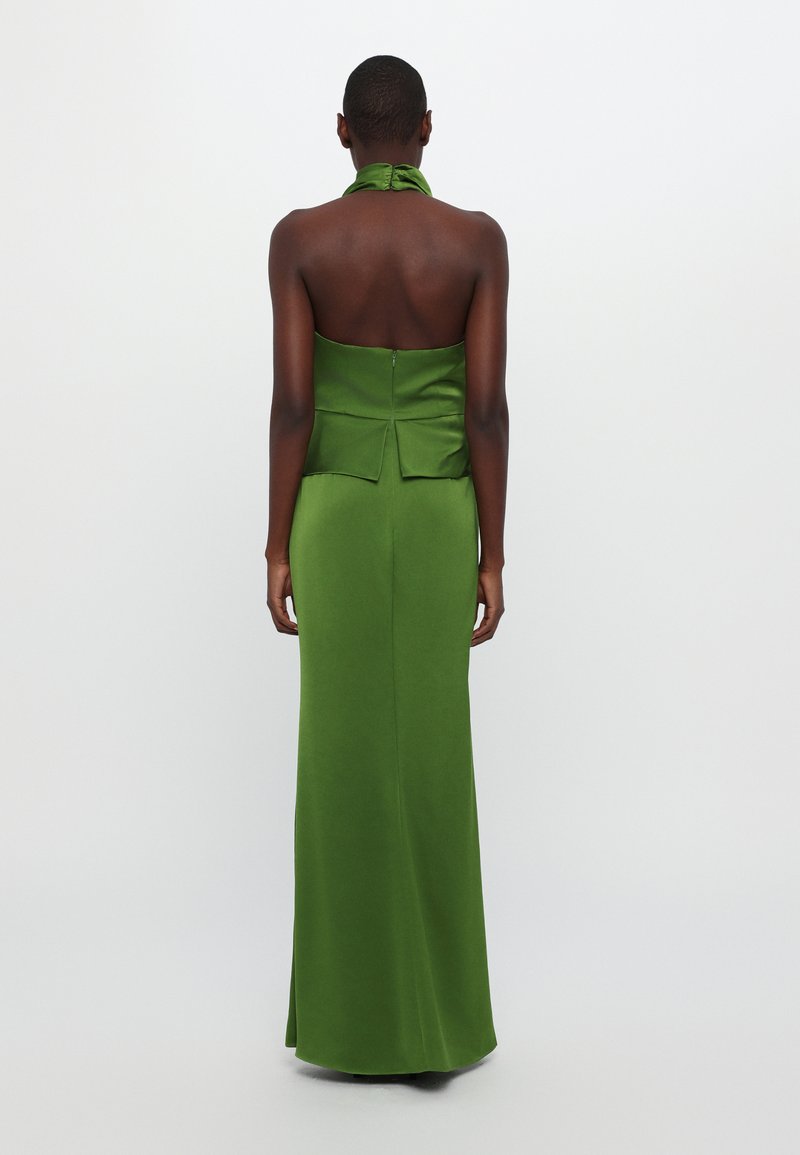 green slim dress HALSTON HERITAGE GREEN SATIN MINI DRESS MEDIUM main image 0