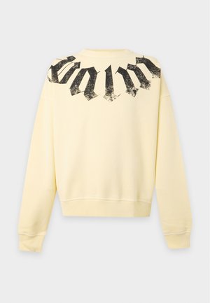 Palm Angels, BIG NECK LOGO LOOSE CREW - Sweatshirt - light yellow/black