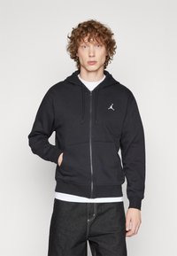 Jordan HOODIE - Vetoketjullinen college - black/white