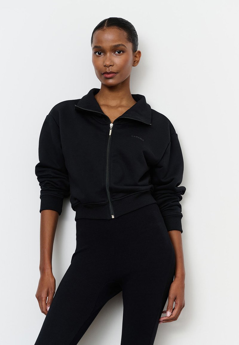 LA MANIA Mikina so zipsom - black
