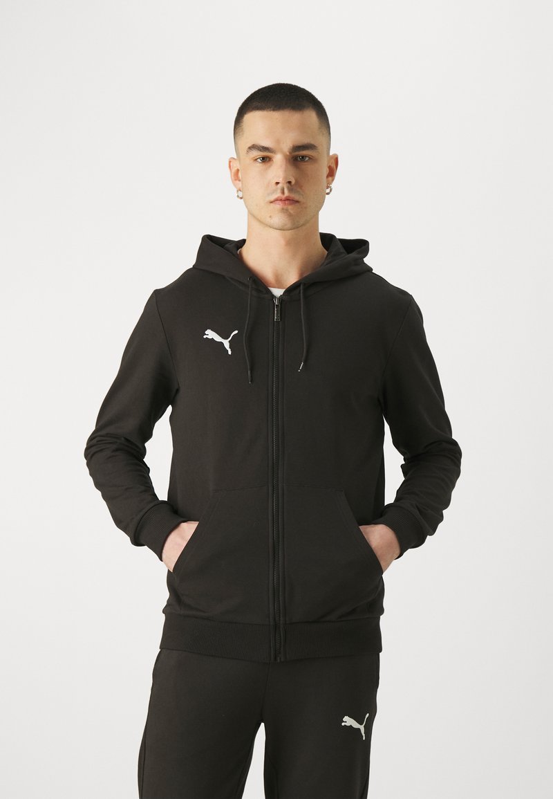 Puma - TEAMGOAL CASUALS HOODED JACKET - Mikina so zipsom - black/white, Zväčšiť