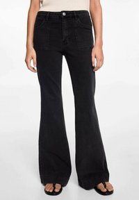 Mango Kids Široké džíny - black denim