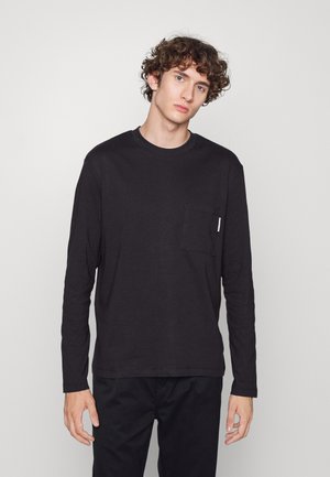 LONG SLEEVE CHEST POCKET RELAXED FIT - Long sleeved top - black