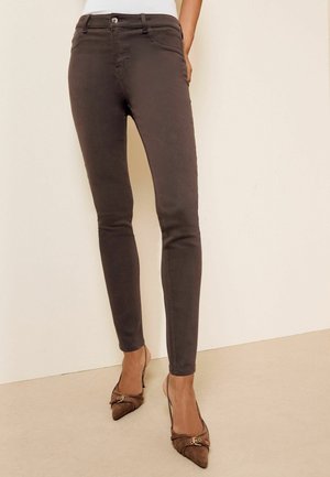 Friends Like These, REGULAR FIT - HIGH WAISTED ZIP FRONT JEGGINGS - Jeans Skinny Fit - chocolate brown