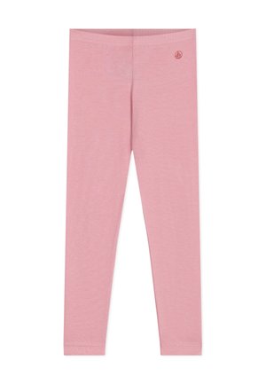 Rosa Leggings aus weicher Baumwolle mit schlankem Schnitt, versehen mit einem kleinen Logostick und einem bequemen elastischen Bund.