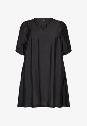 Zizzi, KURZES A-LINIEN-KLEID MIT V-AUSSCHNITT - Hverdagskjole - schwarz