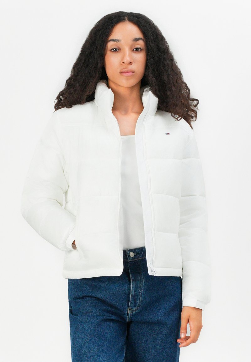 Tommy Jeans HOOD PUFFER Winterjacke ecru/offwhite