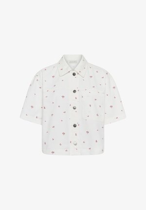 Kaffe, Chemisier - white denim rose flower