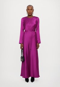 ML Monique Lhuillier MARIE LONG SLEEVE LONG DRESS - Proginė apranga - mulberry