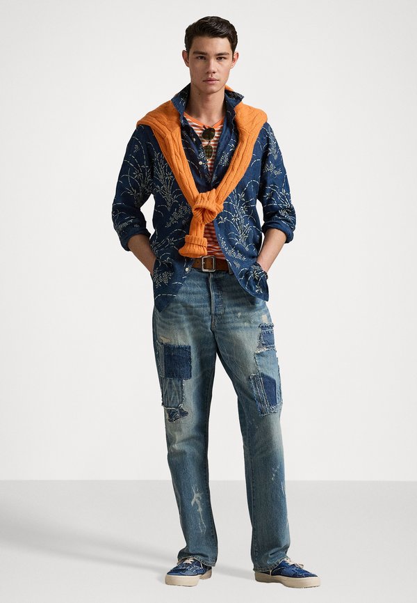 CLASSIC FIT INDIGO FLORAL LINEN SHIRT - Shirt4