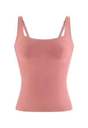 Ärmelloses, figurbetontes Top in staubigem Rosa mit quadratischem Ausschnitt und verstellbaren dünnen Trägern.