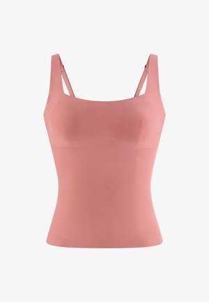 Ärmelloses, figurbetontes Top in staubigem Rosa mit quadratischem Ausschnitt und verstellbaren dünnen Trägern.