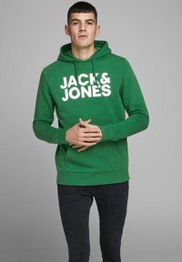 Jack & Jones JJECORP LOGO  - Felpa con cappuccio - verdant green