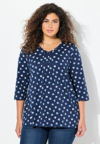 Ulla Popken MINIMAL PRINT 3/4 SLEEVE - Långärmad tröja - inky blue