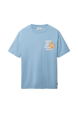 The Sunshine Brand, SHIWI HEREN T-SHIRTS LIAM REGULAR FIT PAINTED CORAL T-SHIRT - T-shirt print - 6025 - blue harbor