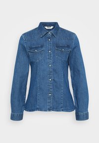 ONLSASIA RHINESTONE SHIRT - Skjortebluse - medium blue denim
