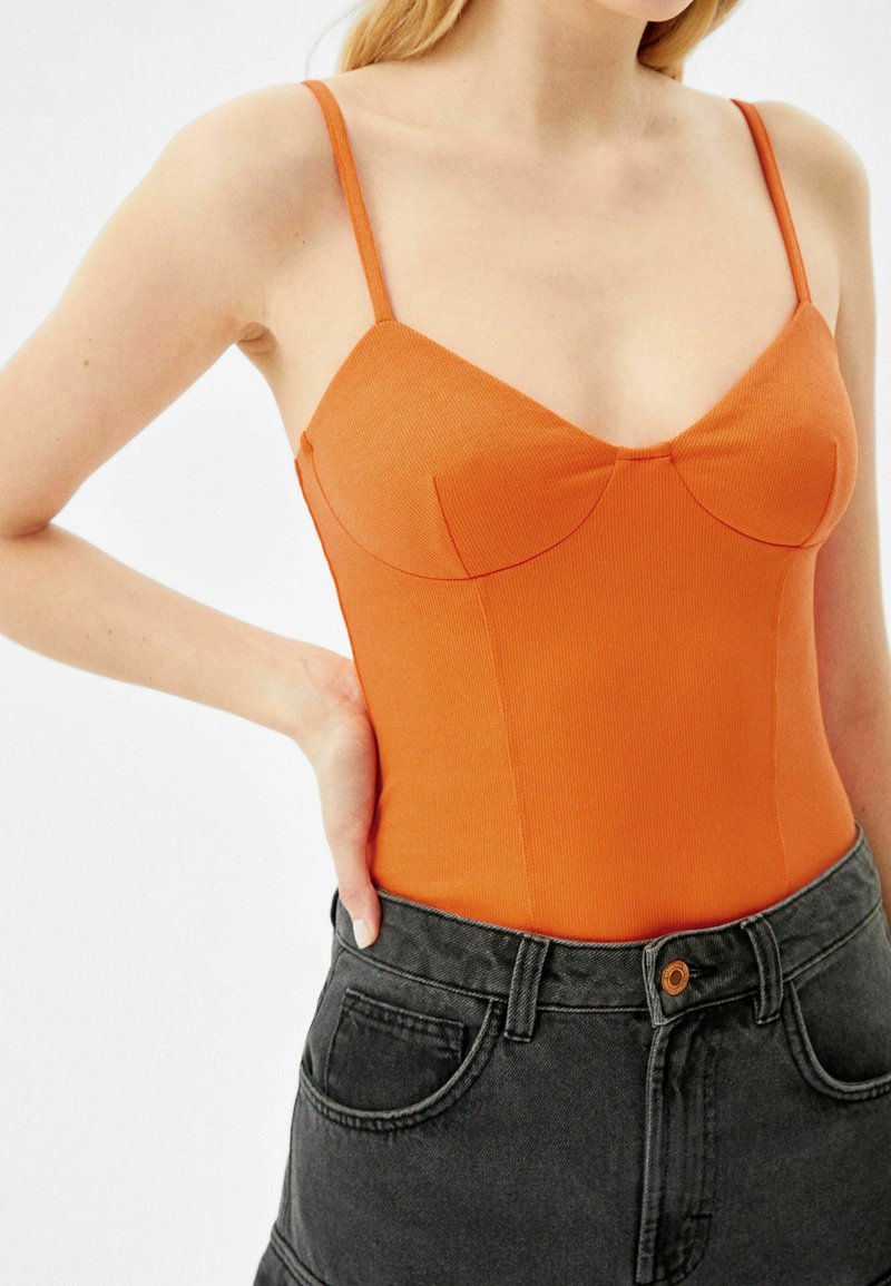 Damen T-Shirts | Bershka TANK Top orange - NH39361 Damen T-Shirts | Bershka TANK Top orange - NH39361