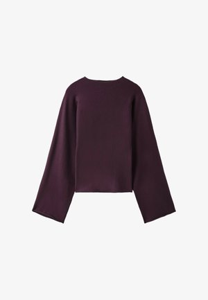 Stradivarius, STAND COLLAR KNIT JUMPER WITH KIMONO SLEEVES - Pullover - dark purple