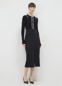 Calliope LONGUETTE CON SPACCO - Jupe crayon - ultrablack