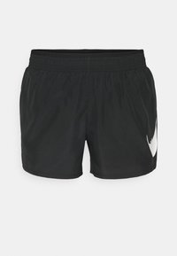Shorts deportivos negros con una cintura elástica, confeccionados en un tejido ligero. Presentan un acento de logotipo blanco en el lado izquierdo.