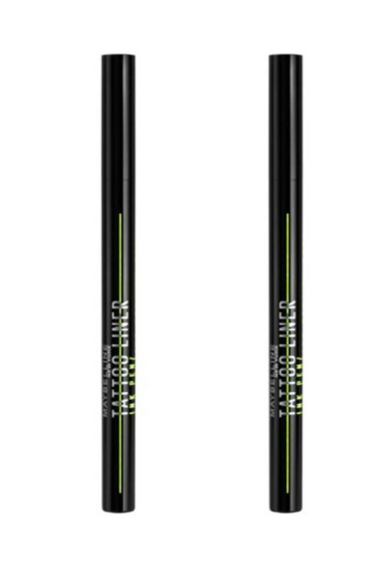 Un stylo eyeliner noir avec une forme cylindrique élancée. Arbore un texte audacieux en blanc et vert néon. Fini lisse et mat à la surface.