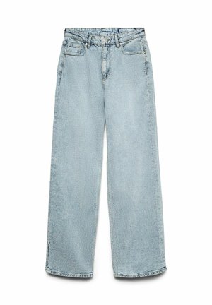 Hele sinised, laiade säärtega teksad, valmistatud teksariidest. Omavad viit taskut, vööaasasid ja tekstuurset pinda. Äär on sirge, pakkudes lõdvestunud istuvust.