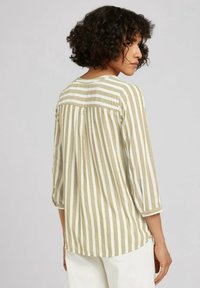 TOM TAILOR Bluse - khaki offwhite stripe