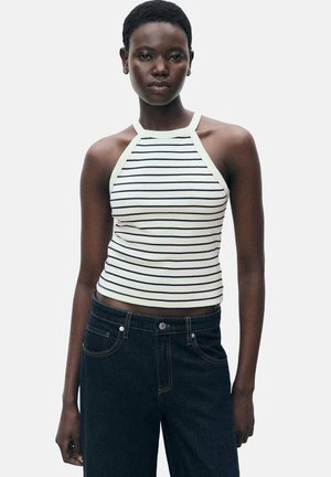 Mango Top - dark blue off white