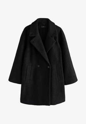 TALL FIT - REVERE BUTTON UP - Klasični plašč - black
