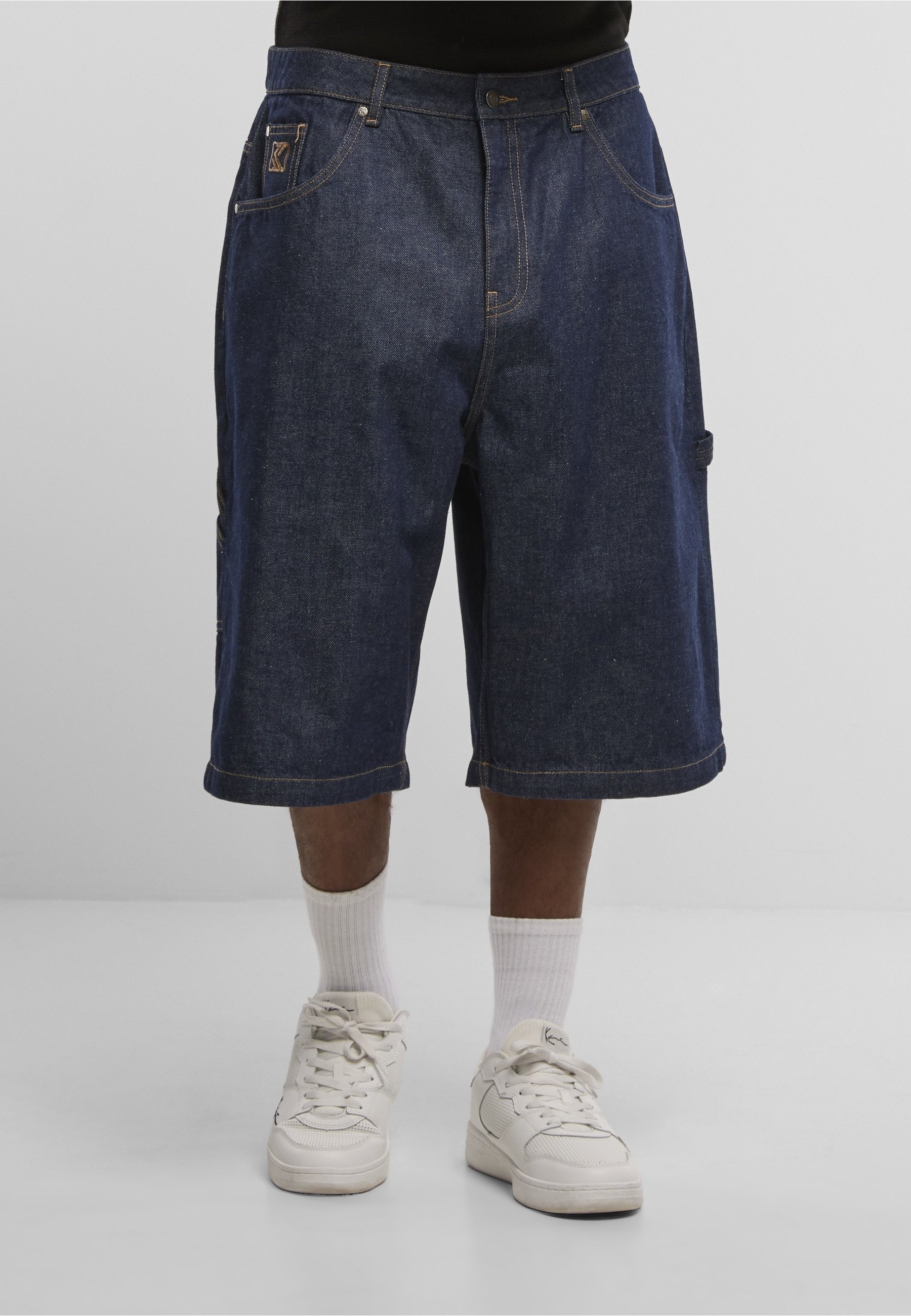 Karl Kani OG RINSED RELAXED BAGGY WORKWEAR JORTS - Denim shorts