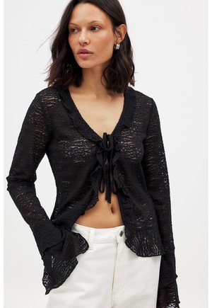 SLEEVE FLOUNCE - Blouse - black