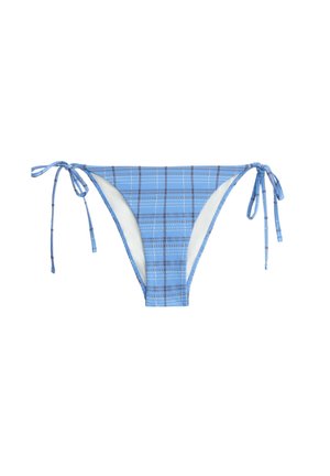 OYSHO, MEDIUM-COVERAGE CHECK PRINT TIE BIKINI BRIEFS - Bikini pezzo sotto - light blue