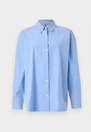 Abercrombie & Fitch OVERSIZED TIE BACK SHIRT - Button-down blouse - light blue