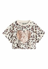 Next ANIMAL SEQUIN HEART REGULAR FIT - Tričko s potlačou - neutral