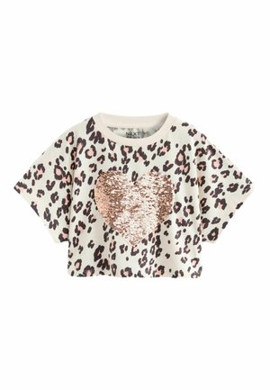Next ANIMAL SEQUIN HEART REGULAR FIT - T-shirt med print - neutral