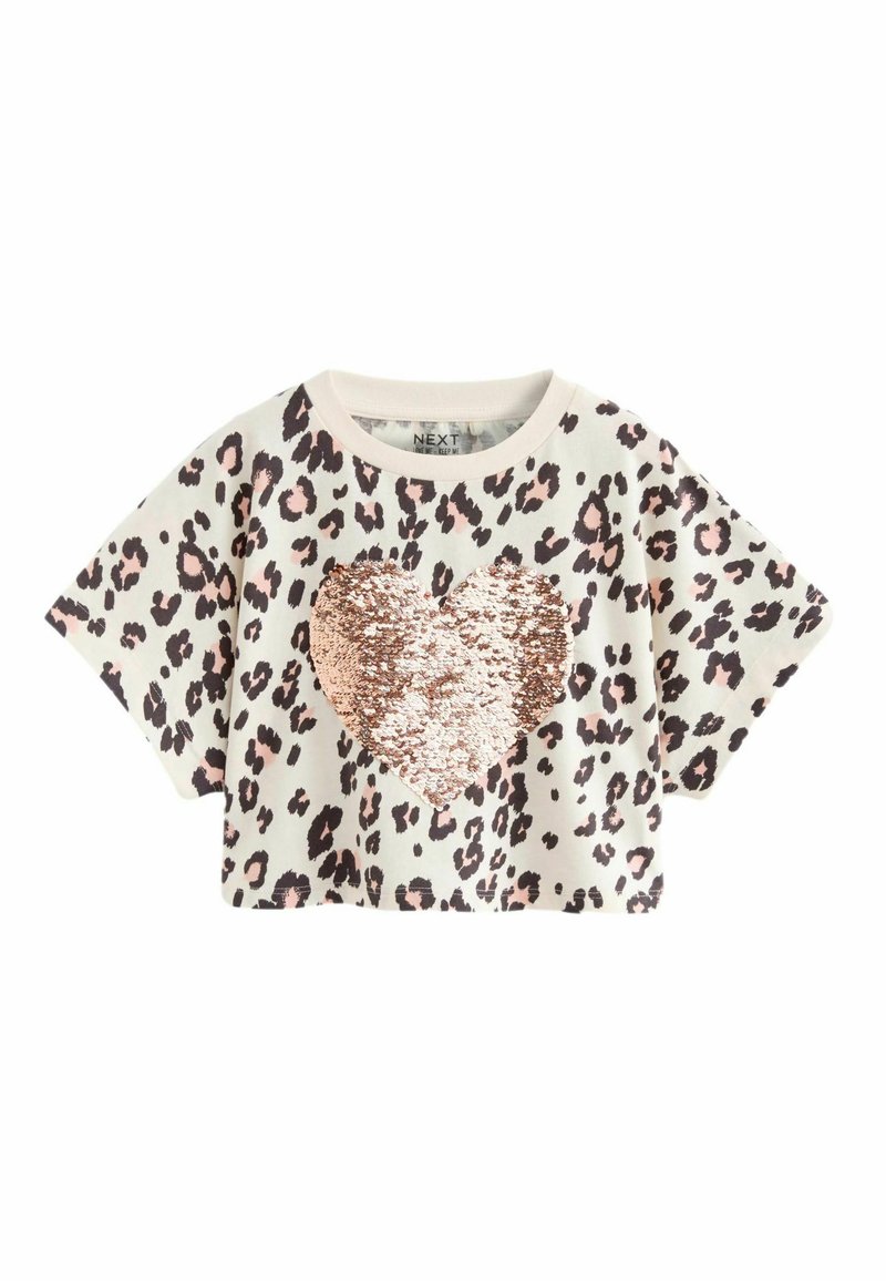Next ANIMAL SEQUIN HEART REGULAR FIT - Tričko s potlačou - neutral
