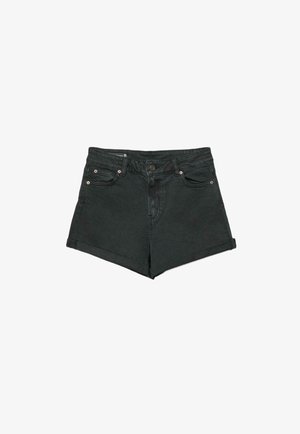 Stradivarius, SLIM FIT MOM SHORTS - Short en jean - black