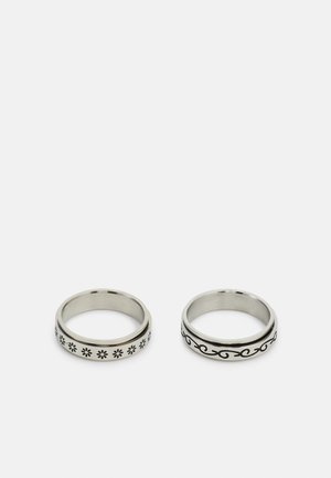 Jack & Jones JACFLOWERY UNISEX 2 PACK - Bague - silver coloured/birch