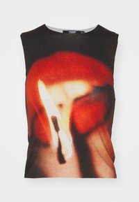Jaded London SLINKY TANK FLAME LIPS - Top - black/red