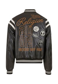 True Religion RETRO VARSITY Faux leather jacket black