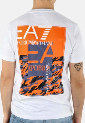EA7 Emporio Armani, T- SHIRT COL 1100 - T-shirt con stampa - off-white