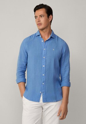 TAILORED FIT LINEN KENT SHIRT - Shirt - sea blue