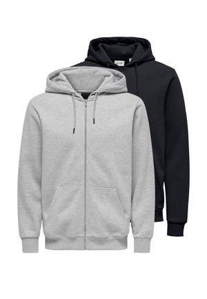 2ER PACK CERES - Sweater met rits - hellgrau   dunkelblau
