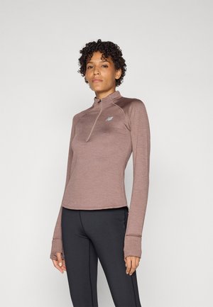New Balance ATHLETICS GRID 1/2 ZIP - Long sleeved top - earth shadow heather