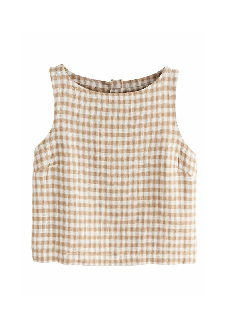 Next BUTTON SHELL - Débardeur - brown ecru gingham/marron - ZALANDO.FR