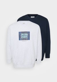 JJHUDSON CREW NECK 2 PACK - Sweatshirt - sky captain/white melange